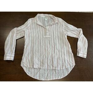 Rachel Zoe Linen Preppy Lagenlook Top Women Large Resort Beach Cruise Vacation